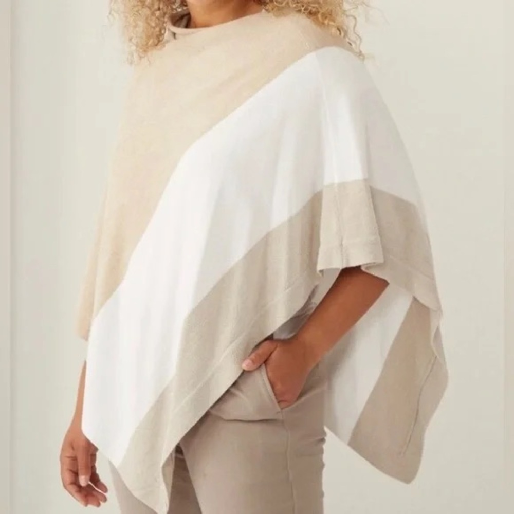 Barefoot Dreams CozyChic Ultra Lite Knit Asymmetrical Sunset Poncho Wrap